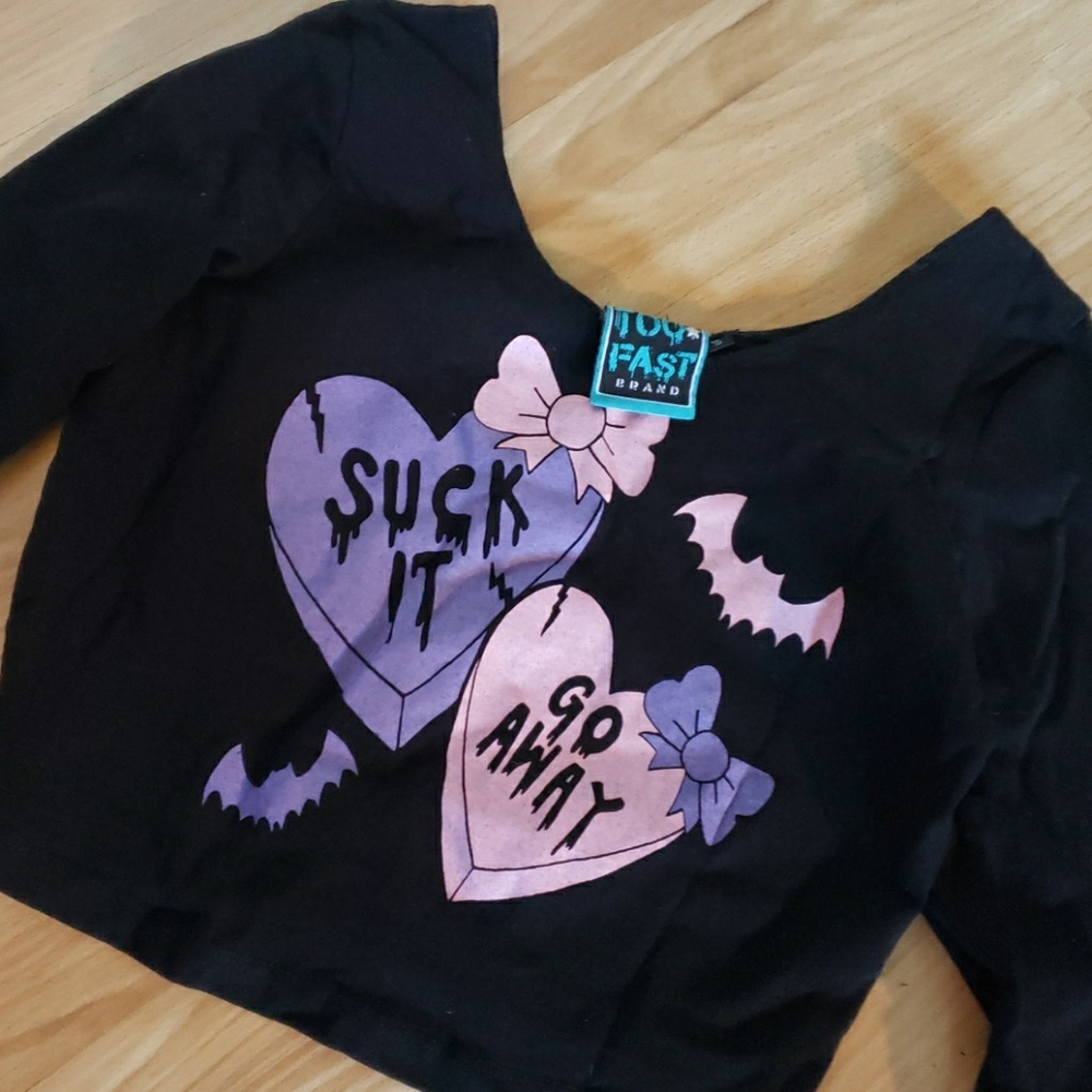 Too Fast suck it crop top